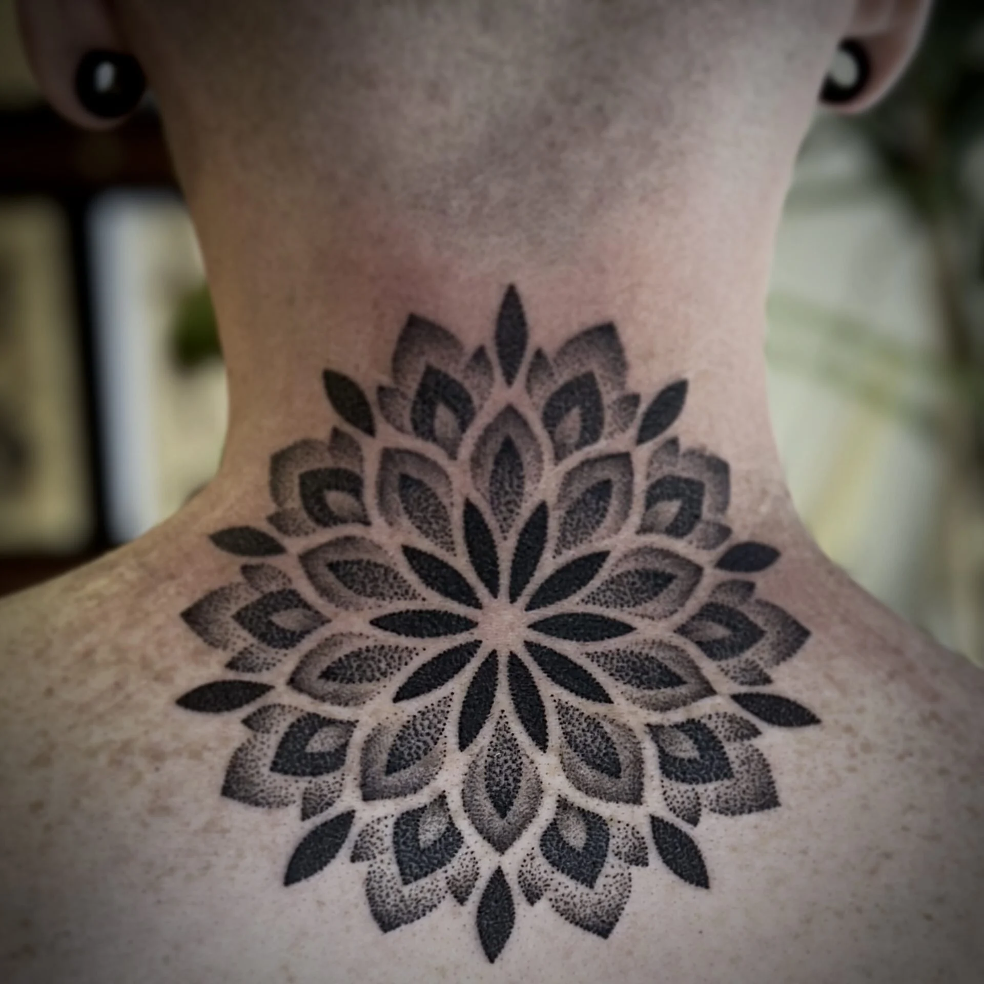 Mandala in de nek