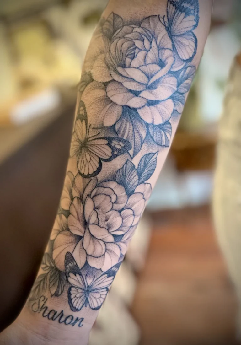 Bloemen en vlinders